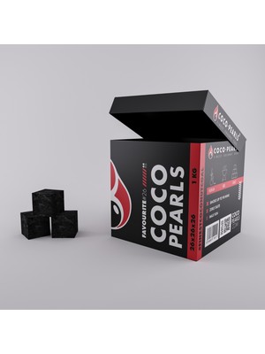 Coco Pearls 26mm Nargile Kömürü 1 kg Doğal Hin distan Cevizi Düşük Kül Oranı ile Uzun Yanma Süresi
