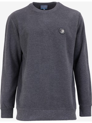 Discovery Expedition Antrasit Melanj Erkek Bisiklet Yaka Relaxed Sweatshirt D4WM-SWT3931