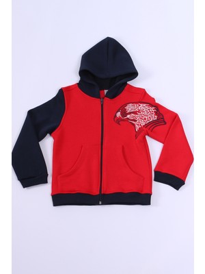 Erkek Çocuk 3 Iplik Kolej Ceket Fermuarlı Cepli Desenli E6