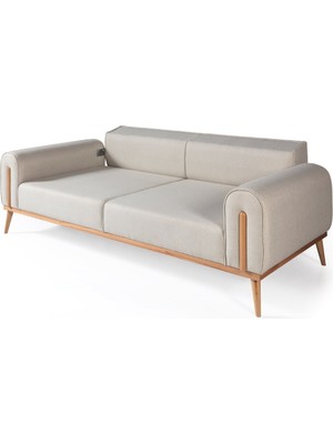 Kayalar Sofa Kayalar Sofa Leon Koltuk Takımı 3+3+1+1 Açık Krem