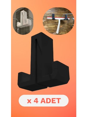 Bonolupo Store 4 Adet Duşakabin Camı Için Çift Taraflı Dayanıklı Askı - Minimalist Tasarım (14 mm Cam Kalınlığı)