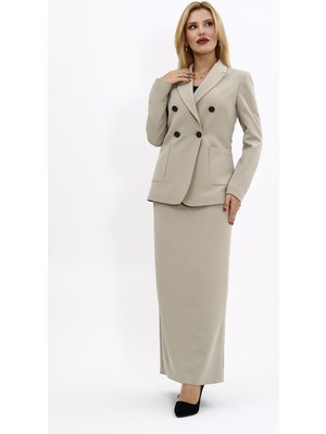 Önder Özsoy Erkek Yaka Torba Cepli Klasik Ceket &  Uzun Düz Dar Etek-Bambu