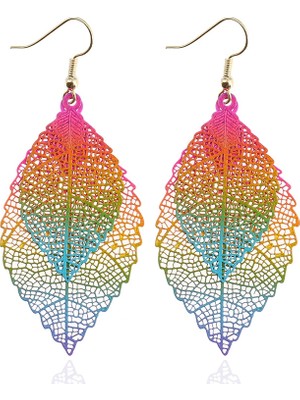 Yue Store Double-Layered Leaves T Earrings (Yurt Dışından)