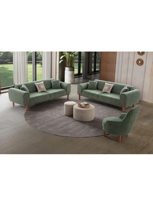 Kayalar Sofa Kaya Koltuk Takımı 3+3+1 Yeşil