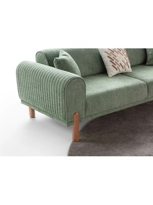 Kayalar Sofa Kaya Koltuk Takımı 3+3+1 Yeşil