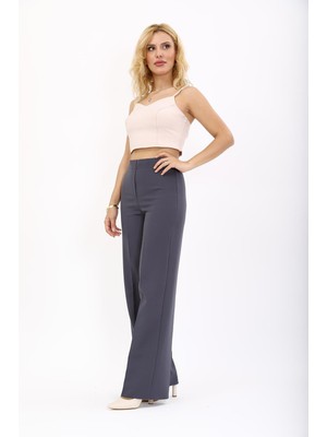 Önder Özsoy Bol Paça Pantolon-Füme