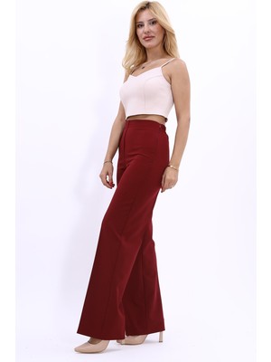 Önder Özsoy Bol Paça Pantolon-Bordo