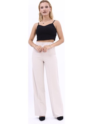 Önder Özsoy Bol Paça Pantolon-Bej