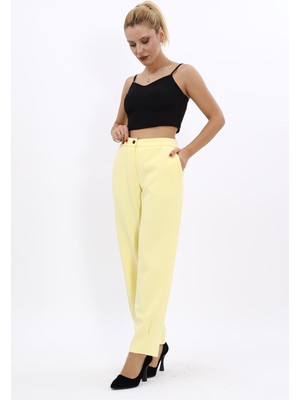 Önder Özsoy Paçası Pileli Pantolon-Sarı