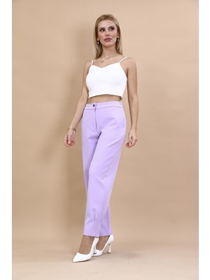 Önder Özsoy Paçası Pileli Pantolon-Menekşe