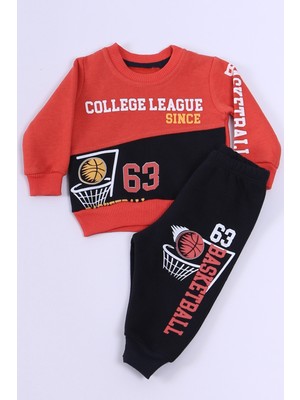 HÇM Erkek Bebek 3 Iplik Eşofman Takımı Basketbol Baskılı A45