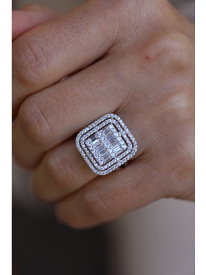 Yenigün Kuyumculuk 14 Ayar Altın Baget Taşlı Yüzük