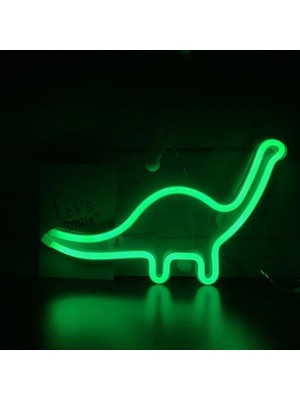 Pileli Store Dinazor Neon LED Işıklı Masa Lambası Dekoratif Aydınlatma Gece Lambası