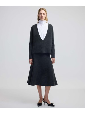 Yün Karışımlı Volanlı Etek IW6240004114036