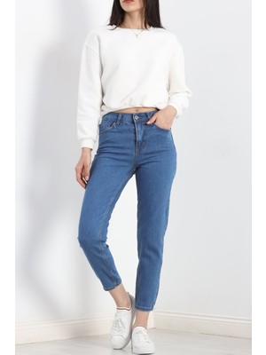 Colezium Mom Boyfriend Jeans Açıkmavi