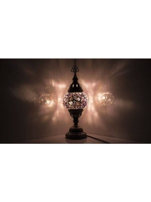 Woodhub Masaüstü Otantik Mozaik Lamba Bohem Abajur