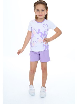 Toontoy Kız Çocuk Baskılı Şortlu Takım