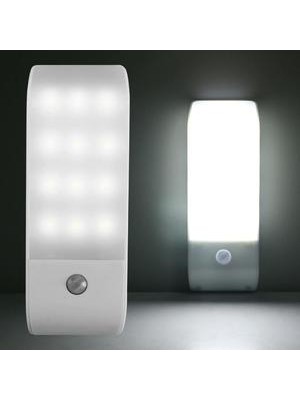 Xinhang 1 W LED Şarj Edilebilir Insan Vücudu Gece Işık Insan Vücudu Kızılötesi Sensörü Işık Akıllı LED Kabine Koridor Işık (Beyaz Işık) (Yurt Dışından)