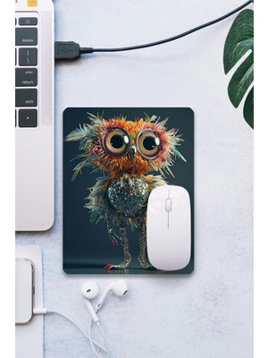 Sonic Touch Sonictouch Kokoş Baykuş Pürüzsüz Yüzey Kaymaz Taban Dikişsiz Kenar Gamer Oyuncu Mouse Pad 19X23CM