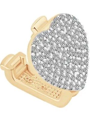 Ema Jewellery Altın Taşlı Kalp 9mm Bileklik Charm