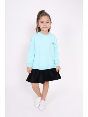 Toontoy Kız Çocuk Baskılı Elbise