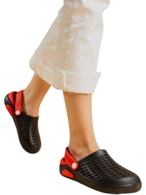 Liger Unisex Comfort Eva Taban Terlik SİYAH - KIRMIZI