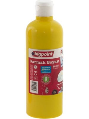 Bigpoint | Parmak Boyası, Parmak ve Fırça ile Kullanıma Uygun, Çocuklar Için Güvenli Boya, 500 Ml, Sarı