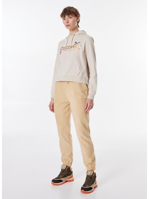 Discovery Expedition Bej Kadın Jogger Baskılı Eşofman Altı  D4WL-EA3087