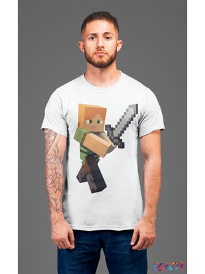Bumeta Minecraft Alex Karakter Oyun Game Unisex Tişört T-Shirt