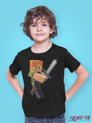 Bumeta Minecraft Alex Karakter Oyun Game Çocuk Tişört T-Shirt