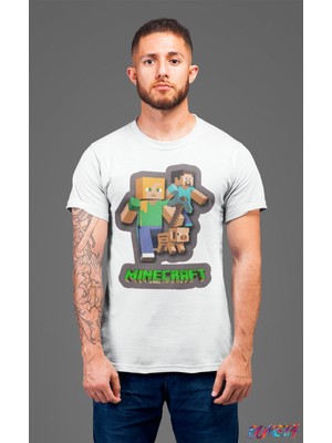 Bumeta Minecraft Alex Steve Karakter Characters Oyun Game Unisex Tişört T-Shirt