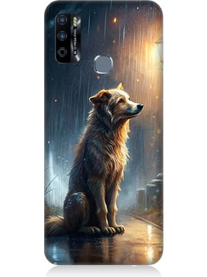 Teknomeg Infinix Hot 9 Uyumlu Yağmurlu Sokak  Desenli Silikon Kılıf