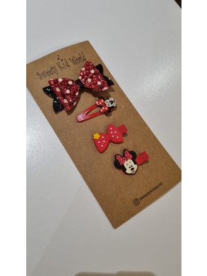 Sweety Kid World Minnie Mouse Kız Çocuk Klips Toka 4'lü