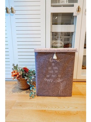 Tekno Trust Keçe Kapaklı Çok Amaçlı Saklama Kutusu Mega Hurç 55 x 41 x 30 cm Çamaşırlık