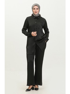 Sefa Merve Tunik Pantolon Ikili Takım 11304-04 Siyah