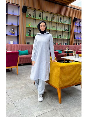 Sefa Merve Çıtçıt Detaylı Iki Iplik Eşofman Takım 3071-12 Gri