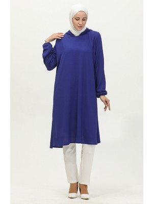 Sefa Merve Kapüşonlu Araboy Tunik 1692-05 Saks