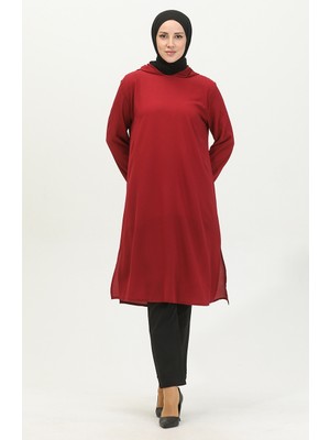 Sefa Merve Kapüşonlu Araboy Tunik 1692-02 Bordo