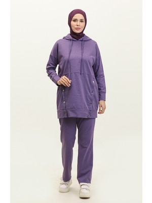 Sefa Merve Ikili Eşofman Takım 3079-10 Koyu Lila