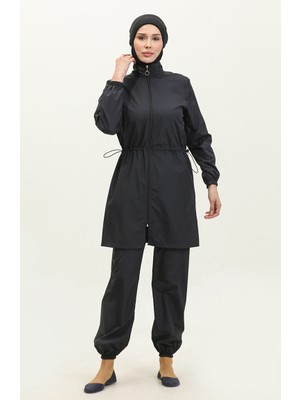 Sefa Merve Tesettür Mayo Kadınlar İçin Lacivert Çantalı Konforlu Tasarım