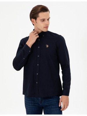 U.S. Polo Assn. Erkek Lacivert Gömlek Desenli 50292088-VR033