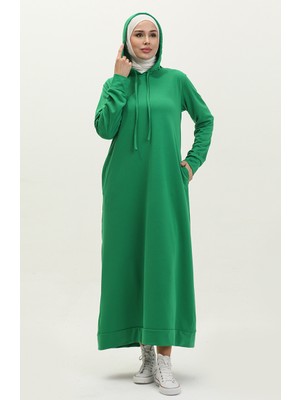 Sefa Merve Iki Iplik Kapüşonlu Spor Elbise 0190-03 Yeşil