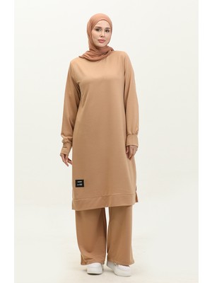 Iki Ip Tunik Pantolon Ikili Takım 0044-24 Karamel