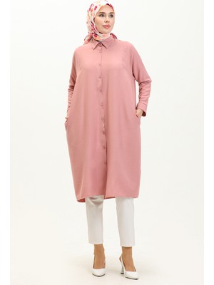Sefa Merve Reglan Kol Tunik 6433-24 Gül Kurusu
