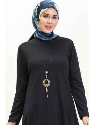 Kolyeli Tunik 2323-06 Lacivert