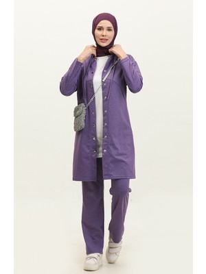 Ikili Eşofman Takım 3078-03 Koyu Lila