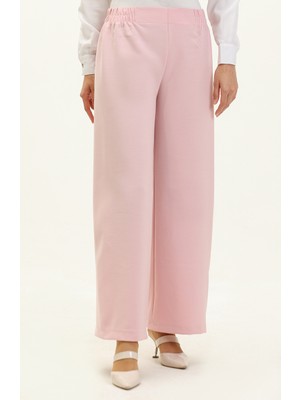Sefa Merve Beli Lastikli Bol Paça Pantolon 2951-20 Pudra