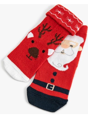 Koton 2'Li Yılbaşı Baskılı Havlu Soket Çorap Seti