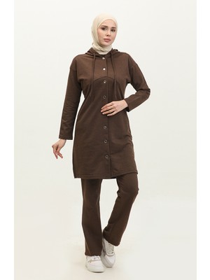 Ikili Eşofman Takım 3078-02 Kahverengi