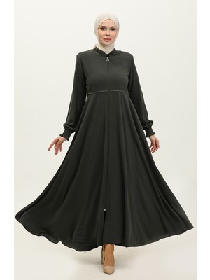 Dantel Detaylı Mevlana Ferace 5069-03 Haki